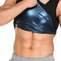 Camiseta moldeadora negra de hombre con interior brillante azul, vista de la prenda