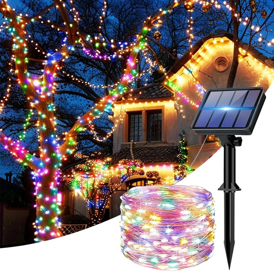 Guirnalda Solar LED Multicolor 30 m | 300 Luces para Exterior — fotografía principal del producto