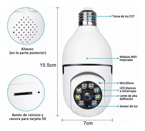 Camara Foco De Seguridad HD Panoramica