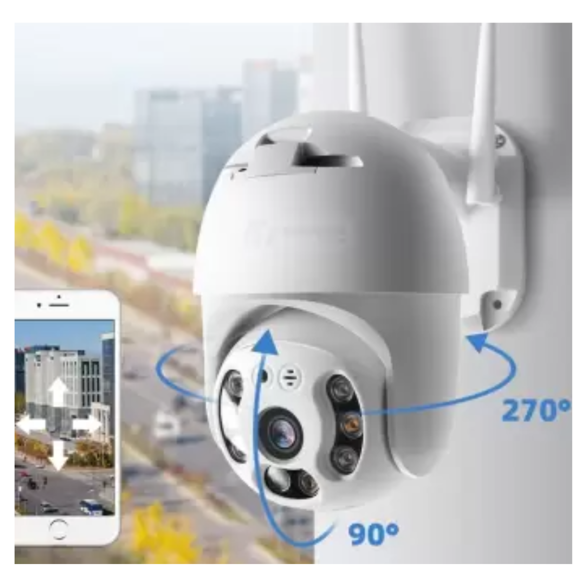 Cámara exterior WiFi 1080p robótica 360° - giro horizontal y vertical