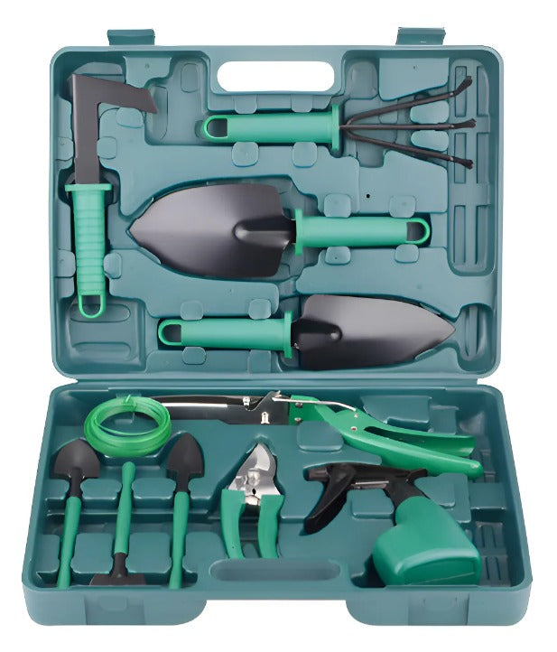 Kit completo de herramientas de jardinería en estuche