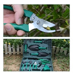 Tijera de poda y estuche completo de herramientas de jardinería