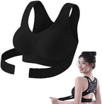 Brasier deportivo de soporte sin varillas, negro y beige, detalle del producto