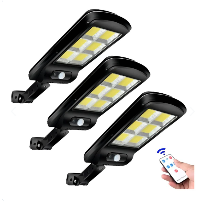 Pack de 3 focos solares con control remoto