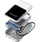 Power Bank 10.000 mAh - vista interna y cables