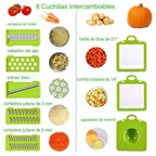 Rallador multifuncional 12 en 1 - cuchillas intercambiables