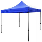 Toldo plegable impermeable azul de 3x3 metros vista frontal